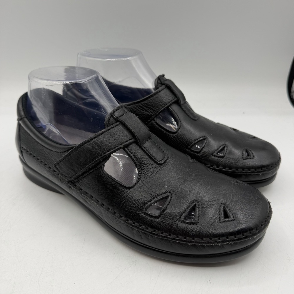 SAS Roamer Shoes Womens Sz 8 M Black Leather Tripad Comfort Moccasins